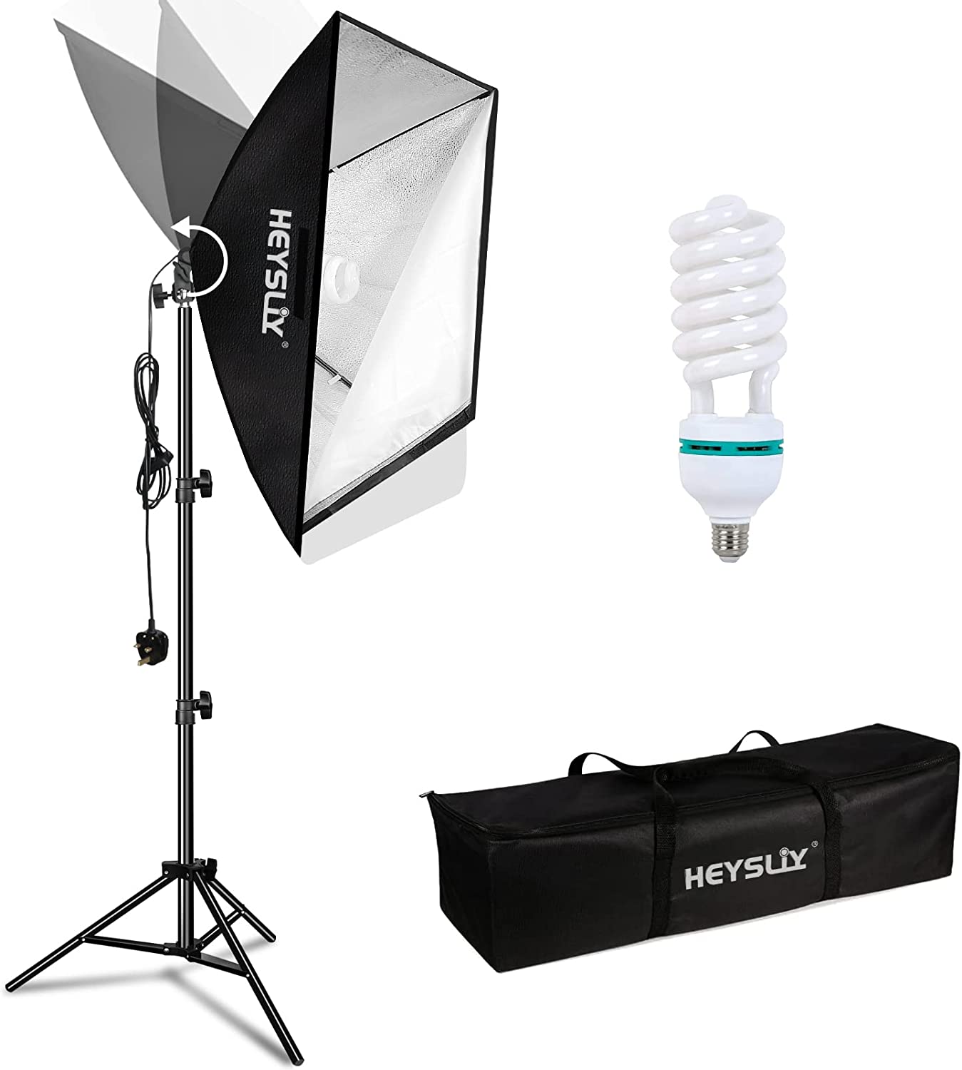centeret Tilbagekaldelse Theseus Heysliy Softbox Photography Lighting Kit 50x70cm, Studio Light with 15