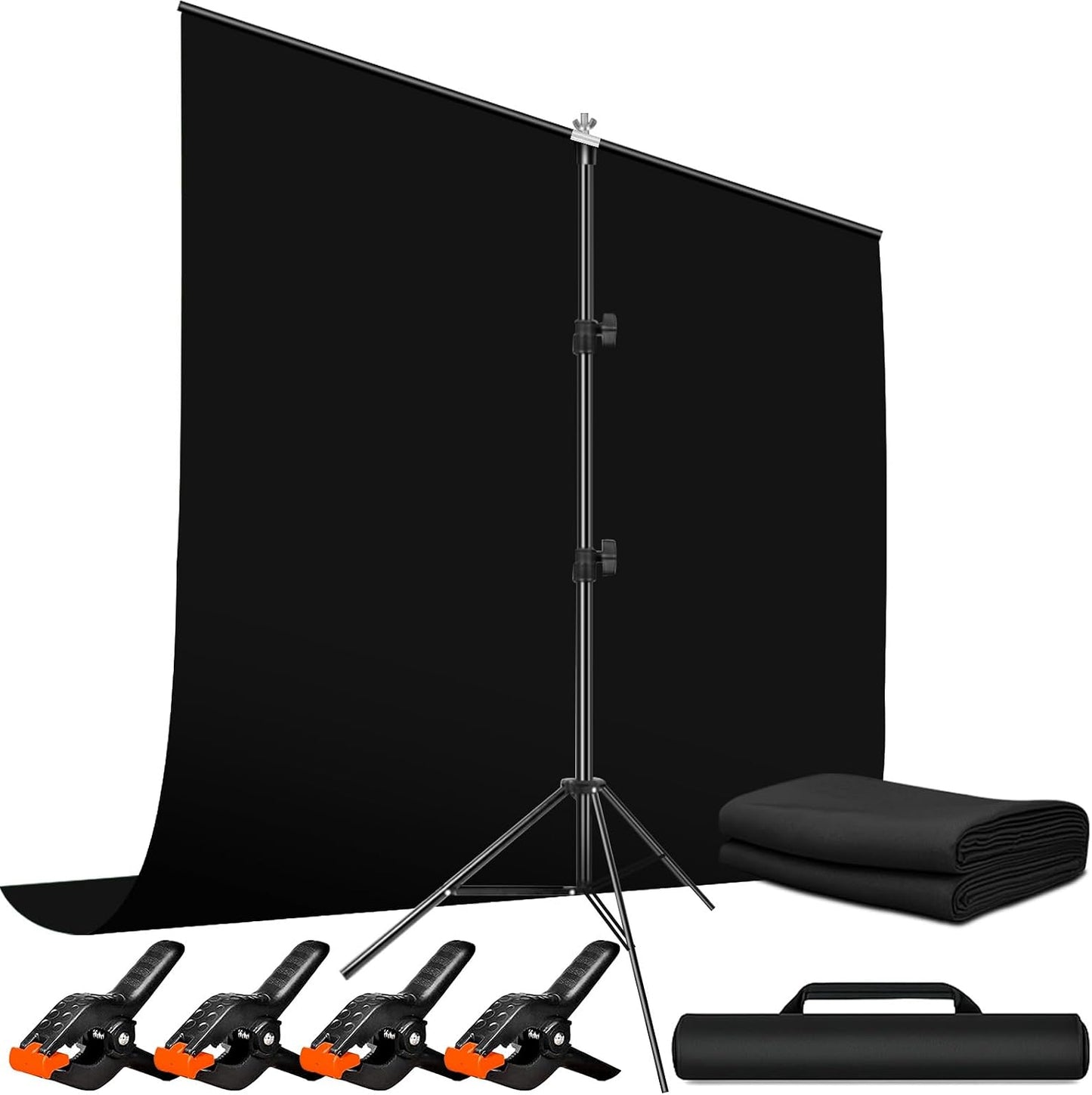 Heysliy Telón de Fondo de Pantalla Verde con Kit de Soporte para Video, Zoom, 6.5 x 6.5 pies, Kit de Pantalla Verde Chromakey portátil con Soporte para transmisión, Juegos