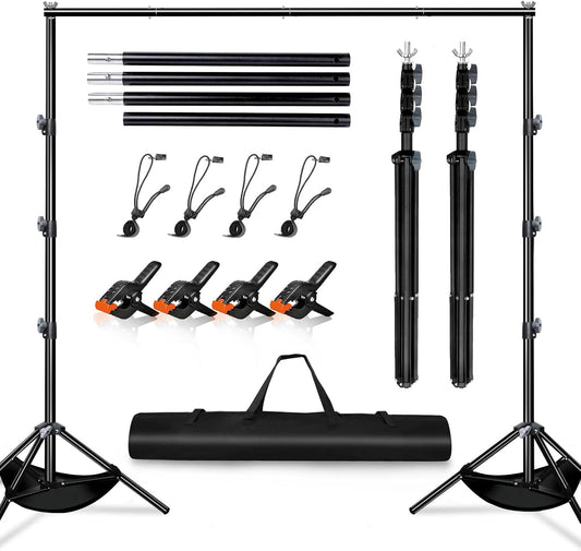 Heysliy Supporti per Sfondi, Set di Supporto Sfondo Fotografico, Supporto Professionale per Sfondo Fotografico Regolabile (1-3 M di Altezza/1,5-3 M di Larghezza) con Borsa per il Trasporto