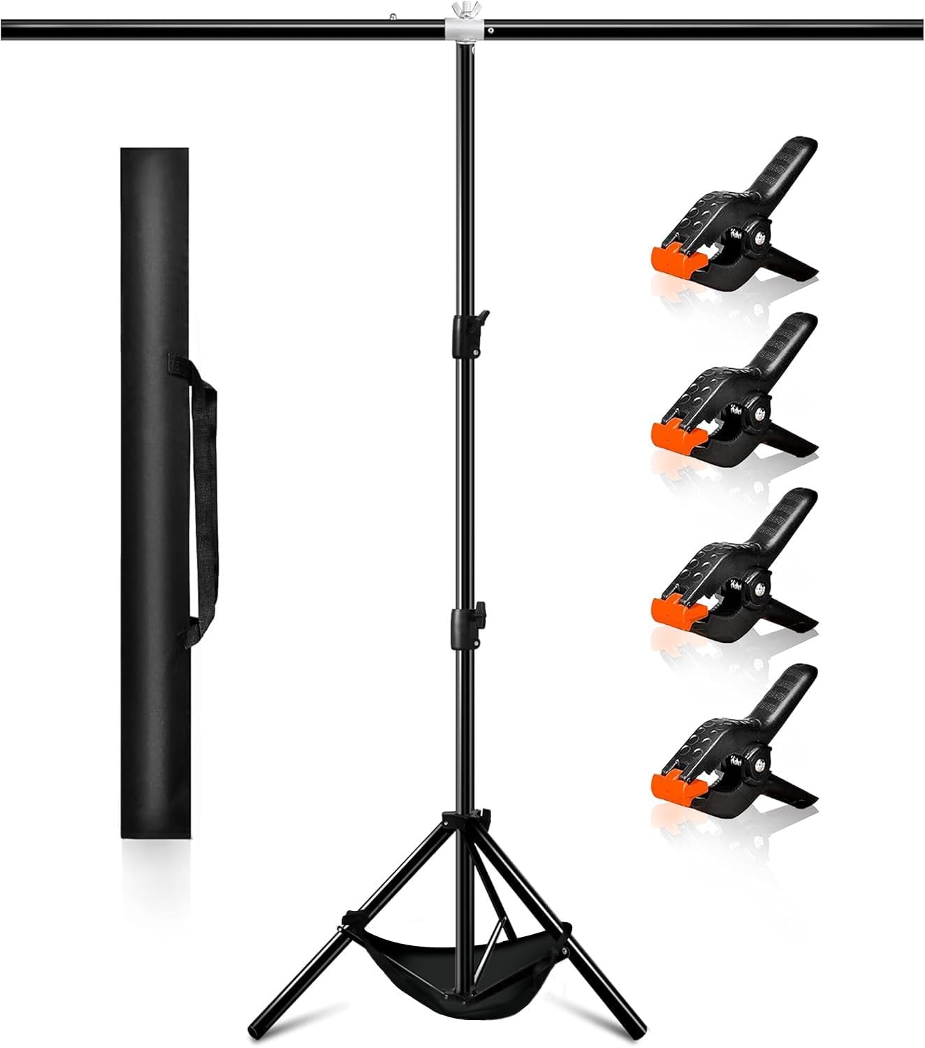 Backdrop Stand Kit 5 x 6.5 ft Green Screen Stand Height Adjustable Portable Small 2 x 2 M Background Stand for Streaming, Zoom, YouTube, Photography, Birthday Party, Tik Tok