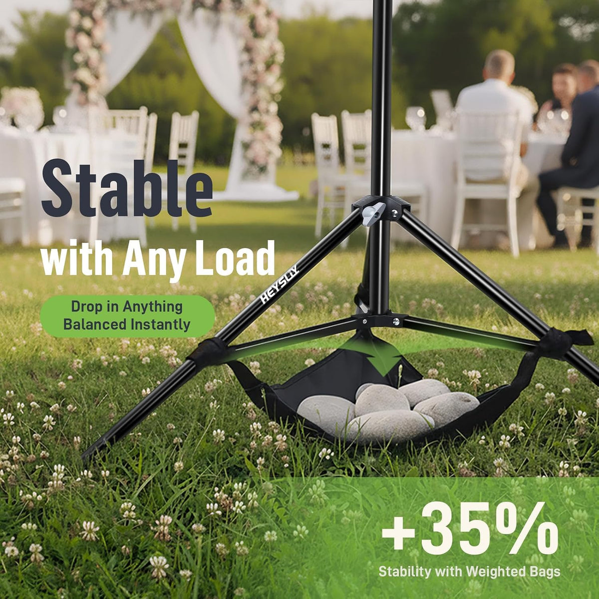 Heysliy Hintergrundständer-Set, Professioneller Fotohintergrund Ständer Verstellbar (1-3m Höhe/1.5-3m Breite) mit Tragetasche - Hintergrundsystem für Studio& Fotowand-Party | Kompatibel mit Backdrops