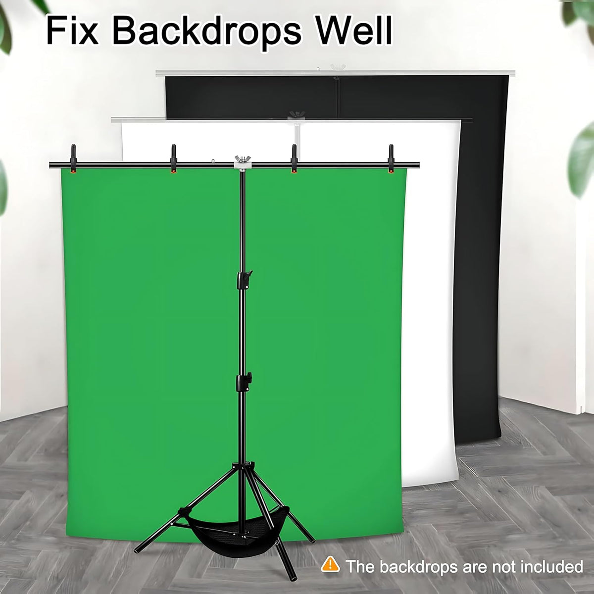 Backdrop Stand Kit 5 x 6.5 ft Green Screen Stand Height Adjustable Portable Small 2 x 2 M Background Stand for Streaming, Zoom, YouTube, Photography, Birthday Party, Tik Tok
