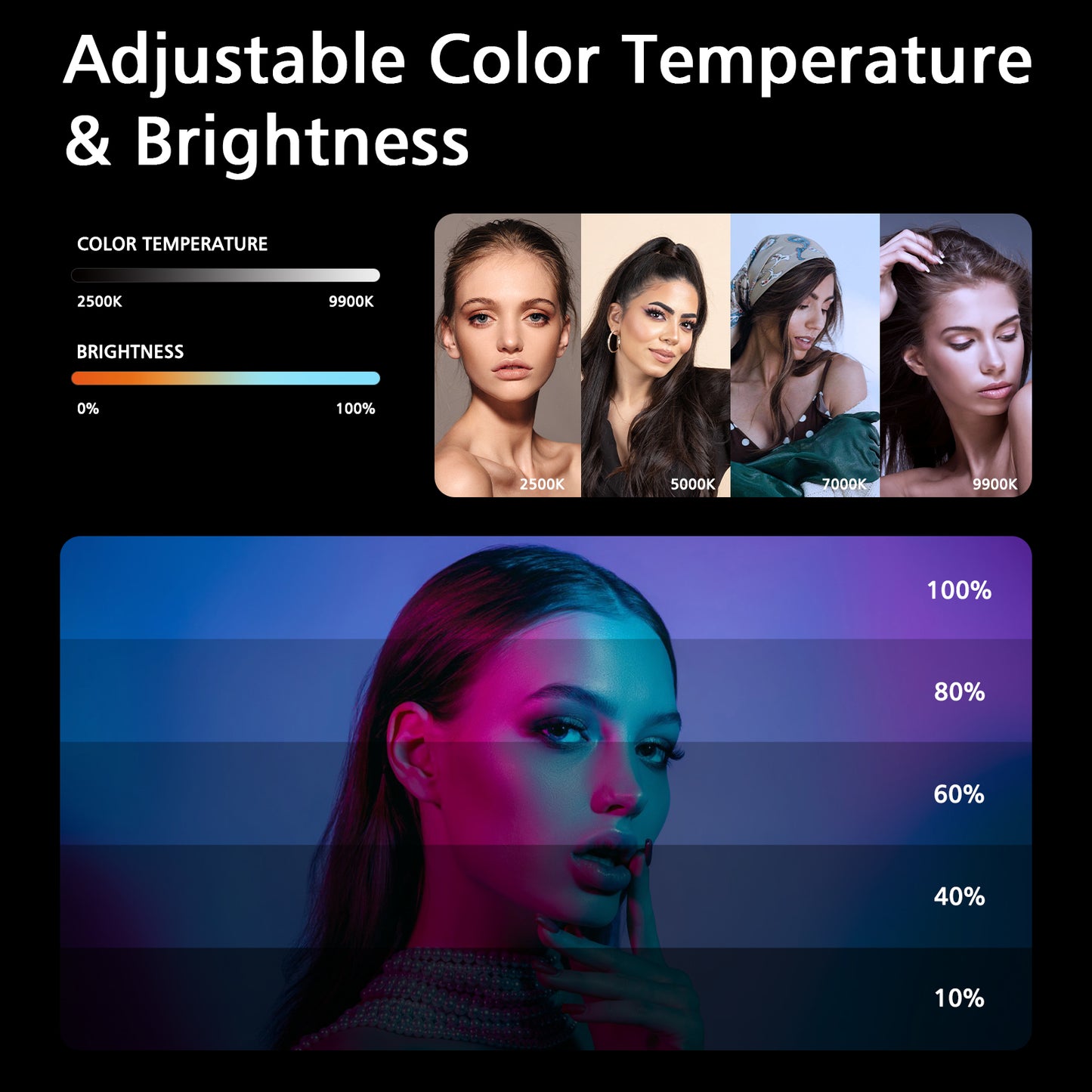 Heysliy RGB LED Light Bar, Handheld LED Video Light for Photography with Built-in Rechargeable Battery, Studio Light Stick with Adjustable Brightness 2500K-9000K Dimmable 9 Colours 12 Lighting Effects