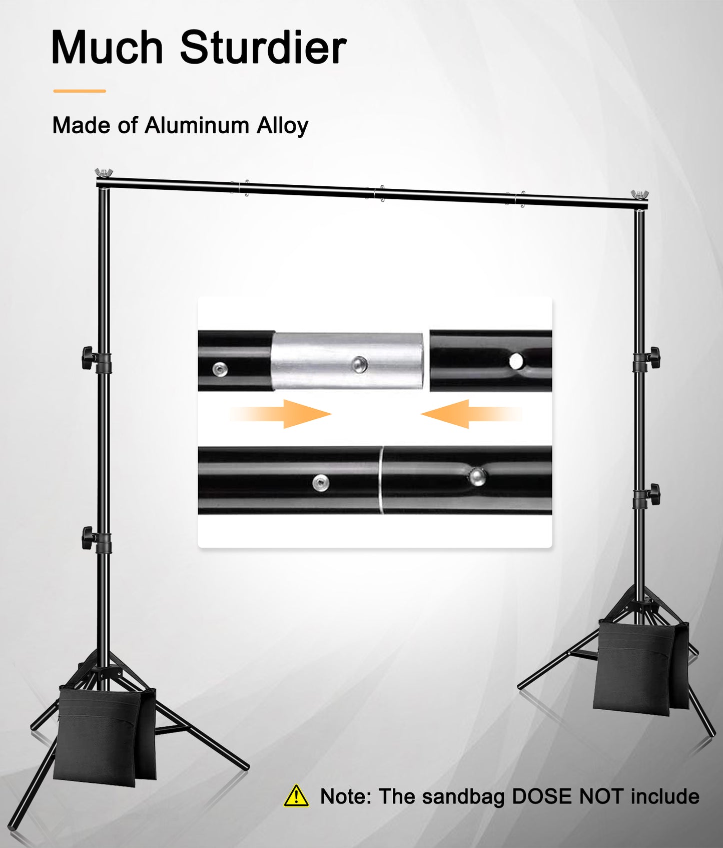 Heysliy Photography Backdrop Stand Kit, 2 x 3M(6.5 x 9.8FT) Green Screen Stand, Adjustable Height and Width Background Stand Support for Streaming, Zoom, Youtube, Photography, Birthday Party